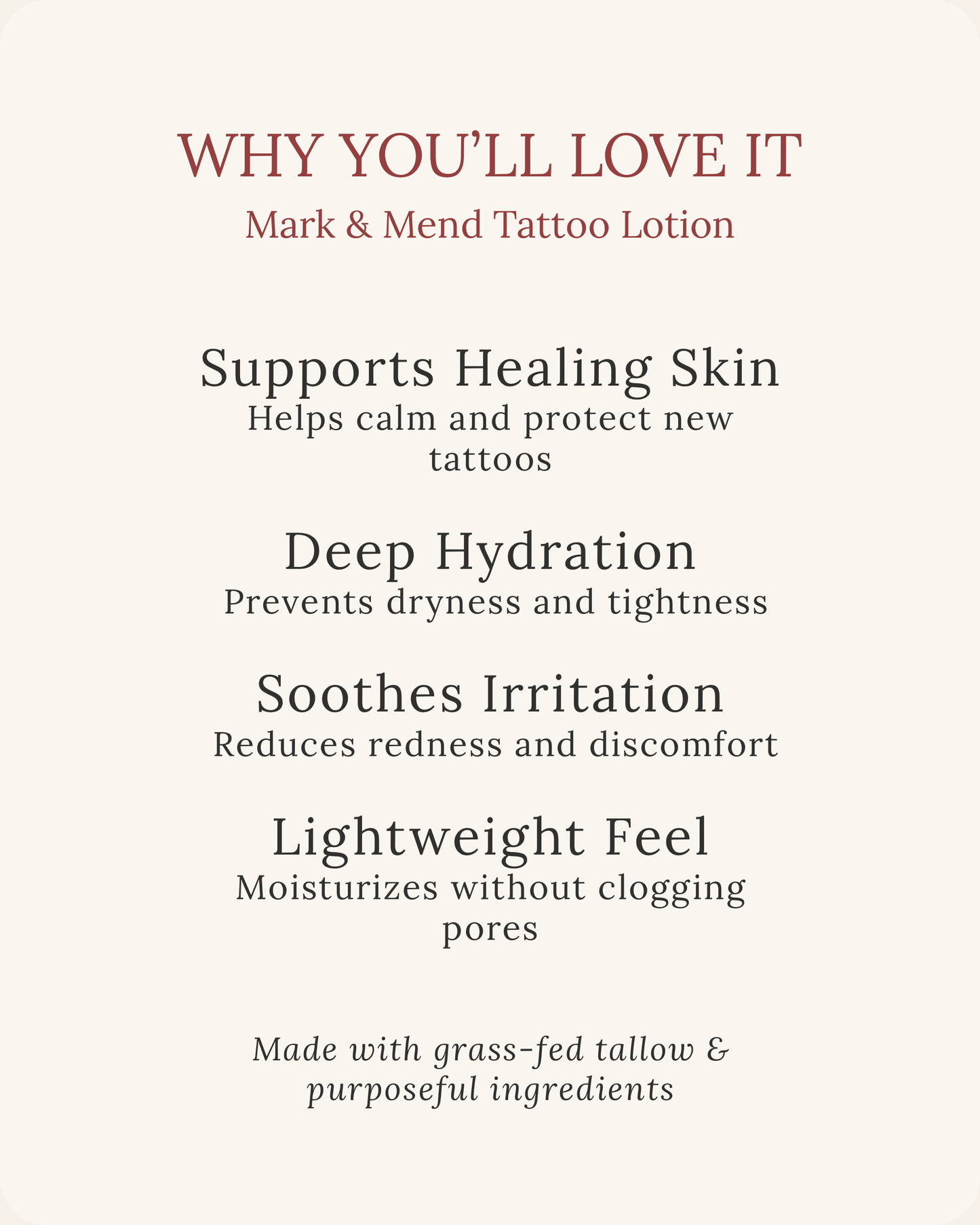 Mark & Mend Tallow Tattoo Lotion