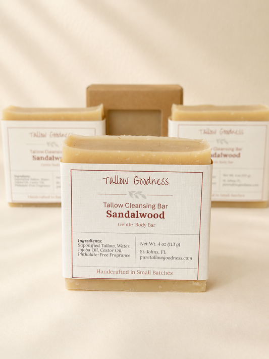 Scented Tallow Cleansing Bar Traditional, Skin-Friendly Soap