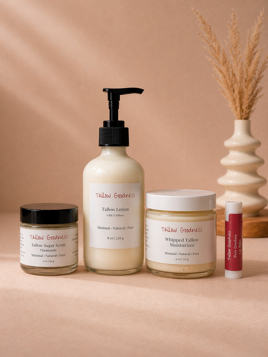Tallow Goodness Essentials Bundle
Nourish. Restore. Glow