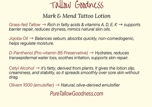 Mark & Mend Tallow Tattoo Lotion (5 oz)