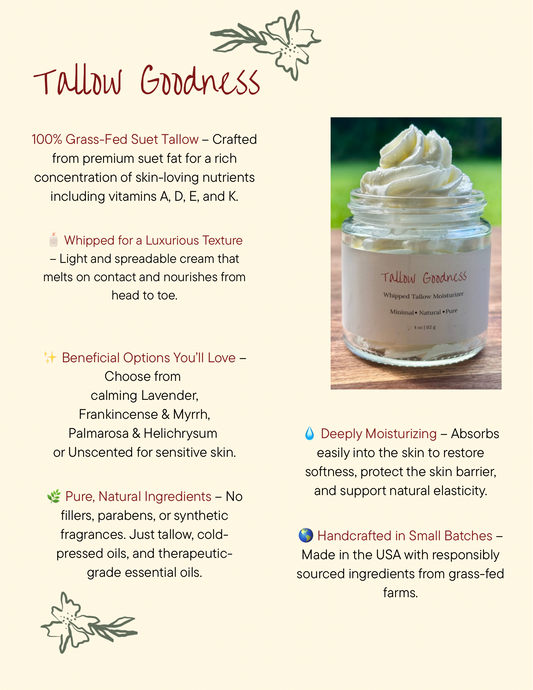 Whipped Tallow Moisturizer – Jasmine, Orange & Cedarwood