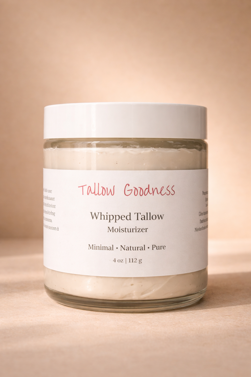 Grass-Fed Tallow Moisturizer for Dry Skin – Whipped Beef Tallow Face & Body Cream – Natural Skincare