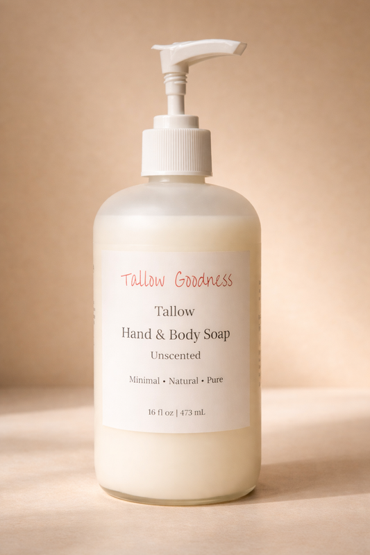 Tallow Hand & Body Soap – Unscented (16 oz)