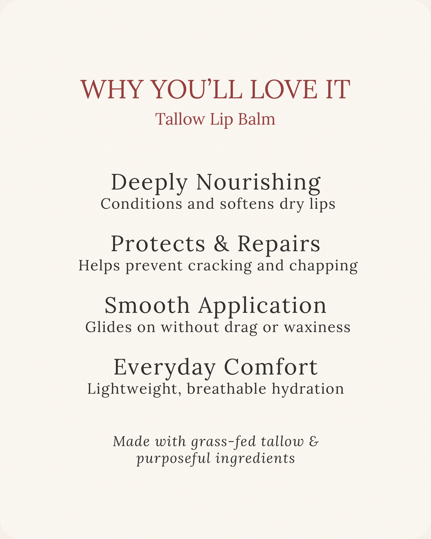 Tallow Lip Balm – Pure or Tinted